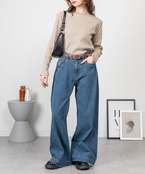 RCD(アールシーディー)の「ルーズワイドパンツ(その他パンツ・レディース・ネイビー/グレー系その他6/ブルー系その他3/ライトブルー/ブルー・L/M/LL/4L/3L)」の16枚目の写真