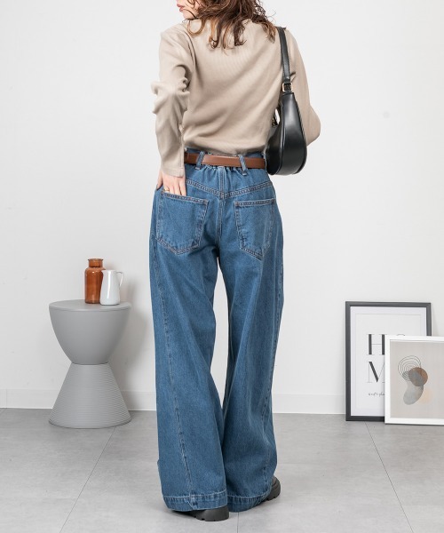 RCD(アールシーディー)の「ルーズワイドパンツ(その他パンツ・レディース・ネイビー/グレー系その他6/ブルー系その他3/ライトブルー/ブルー・L/M/LL/4L/3L)」の18枚目の写真