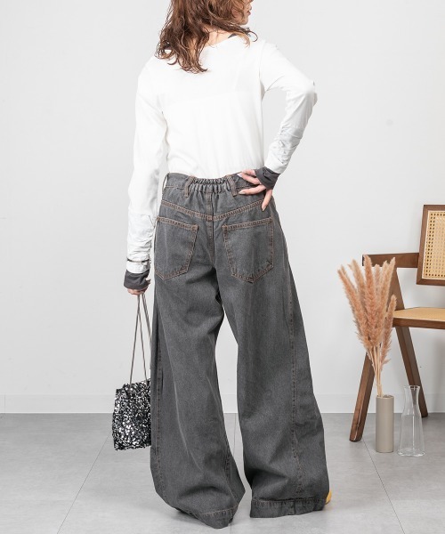 RCD(アールシーディー)の「ルーズワイドパンツ(その他パンツ・レディース・ネイビー/グレー系その他6/ブルー系その他3/ライトブルー/ブルー・L/M/LL/4L/3L)」の21枚目の写真