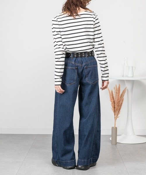 RCD(アールシーディー)の「ルーズワイドパンツ(その他パンツ・レディース・ネイビー/グレー系その他6/ブルー系その他3/ライトブルー/ブルー・L/M/LL/4L/3L)」の15枚目の写真