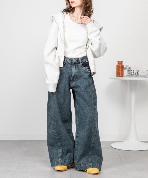 RCD(アールシーディー)の「ルーズワイドパンツ(その他パンツ・レディース・ネイビー/グレー系その他6/ブルー系その他3/ライトブルー/ブルー・L/M/LL/4L/3L)」の19枚目の写真