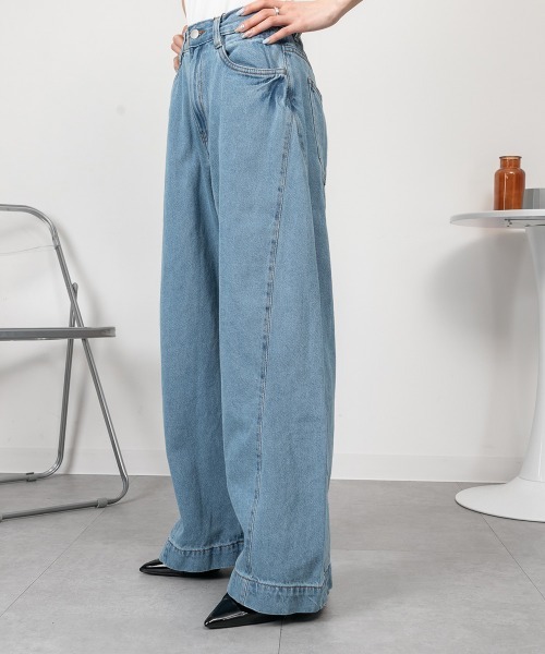 RCD(アールシーディー)の「ルーズワイドパンツ(その他パンツ・レディース・ネイビー/グレー系その他6/ブルー系その他3/ライトブルー/ブルー・L/M/LL/4L/3L)」の13枚目の写真