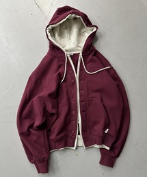 Perushu（ペルーシュ）の「Button Layered Double Zip Hoodie ／ボタンレイヤードダブルジップフーディ（パーカー）」