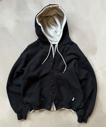 Perushu | Button Layered Double Zip Hoodie ／ボタンレイヤードダブルジップフーディ(パーカー)