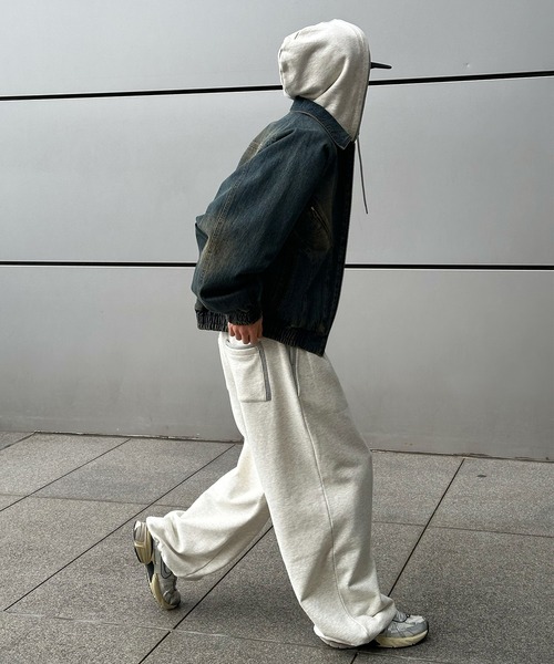 Perushu（ペルーシュ）の「Button Layered Double Zip Hoodie ／ボタンレイヤードダブルジップフーディ（パーカー・メンズ・ボルドー/グレー/ブラック・MEDIUM/LARGE）」の18枚目の写真