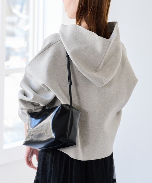 U by SPICK&SPAN(ユーバイスピックアンドスパン)の「スウェットライクニットフーディー(パーカー・レディース・アイボリー/ライトグリーン/ライトグレー・FREE)」の8枚目の写真