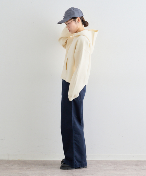 U by SPICK&SPAN(ユーバイスピックアンドスパン)の「スウェットライクニットフーディー(パーカー・レディース・アイボリー/ライトグリーン/ライトグレー・FREE)」の6枚目の写真