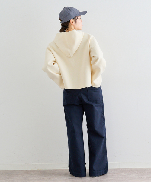 U by SPICK&SPAN(ユーバイスピックアンドスパン)の「スウェットライクニットフーディー(パーカー・レディース・アイボリー/ライトグリーン/ライトグレー・FREE)」の9枚目の写真