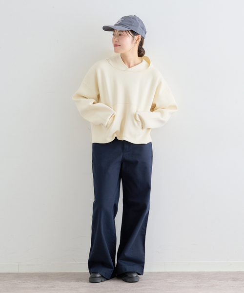 U by SPICK&SPAN(ユーバイスピックアンドスパン)の「スウェットライクニットフーディー(パーカー・レディース・アイボリー/ライトグリーン/ライトグレー・FREE)」の12枚目の写真