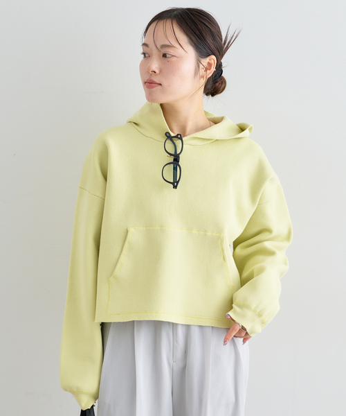 U by SPICK&SPAN(ユーバイスピックアンドスパン)の「スウェットライクニットフーディー(パーカー・レディース・アイボリー/ライトグリーン/ライトグレー・FREE)」の14枚目の写真