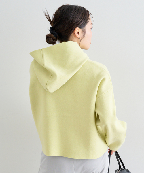 U by SPICK&SPAN(ユーバイスピックアンドスパン)の「スウェットライクニットフーディー(パーカー・レディース・アイボリー/ライトグリーン/ライトグレー・FREE)」の16枚目の写真