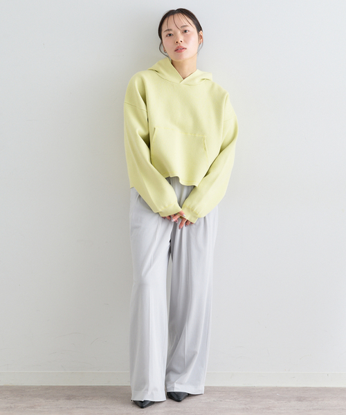 U by SPICK&SPAN(ユーバイスピックアンドスパン)の「スウェットライクニットフーディー(パーカー・レディース・アイボリー/ライトグリーン/ライトグレー・FREE)」の18枚目の写真