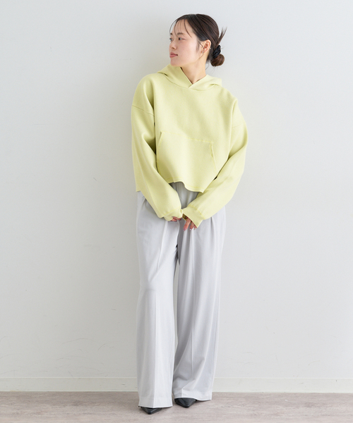 U by SPICK&SPAN(ユーバイスピックアンドスパン)の「スウェットライクニットフーディー(パーカー・レディース・アイボリー/ライトグリーン/ライトグレー・FREE)」の19枚目の写真