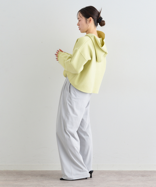 U by SPICK&SPAN(ユーバイスピックアンドスパン)の「スウェットライクニットフーディー(パーカー・レディース・アイボリー/ライトグリーン/ライトグレー・FREE)」の20枚目の写真