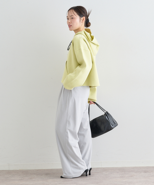 U by SPICK&SPAN(ユーバイスピックアンドスパン)の「スウェットライクニットフーディー(パーカー・レディース・アイボリー/ライトグリーン/ライトグレー・FREE)」の22枚目の写真