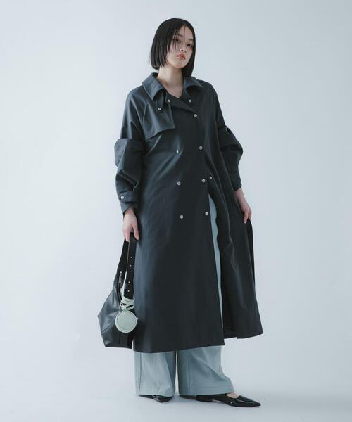 SENSE OF PLACE by URBAN RESEARCH（センスオブプレイスバイアーバンリサーチ）の「『撥水/防花粉』SKINProofトレンチコート（トレンチコート・レディース・チャコールグレー/ベージュ・ONE）」の6枚目の写真