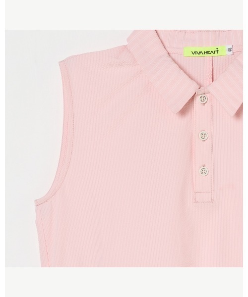 VIVA HEART（ビバハート）の「【VIVA　HEART/GOLF】 シアサッカー素材ドロストワンピース（ワンピース・レディース・ピンク/ブラック・38/40/42）」の7枚目の写真