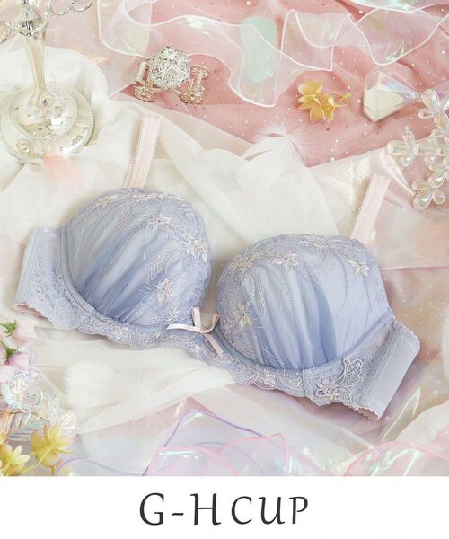 Risa Magli（リサマリ）の「コリンナ ブラジャー (G-H) ＜Glamor Bra／サイドすっきりタイプ＞（ブラジャー・レディース・グリーン系/ベビーピンク/パープル系・H75/H70/H65/G80/G75/G70/G65）」の2枚目の写真