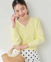お上品きらきら】ラメペプラム前後2WAYカーディガン（カーディガン