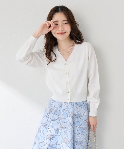 La boutique BonBon（ラブティックボンボン）の「【着回し力抜群】クールタッチUVクロップドカーディガン（カーディガン/ボレロ・レディース・ネイビー/イエロー/ピンク/ホワイト・FREE）」の5枚目の写真