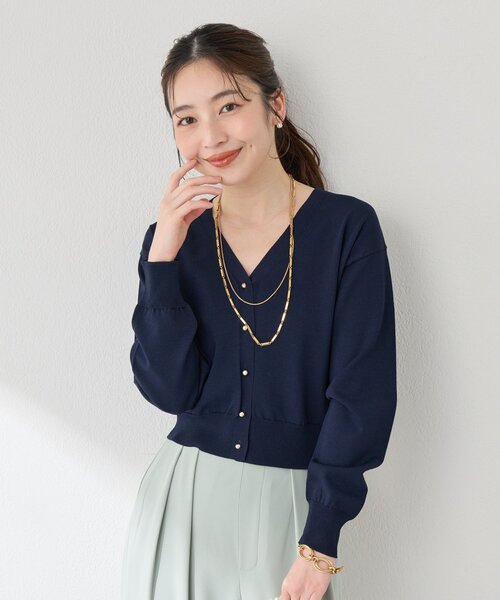 La boutique BonBon（ラブティックボンボン）の「【着回し力抜群】クールタッチUVクロップドカーディガン（カーディガン/ボレロ・レディース・ネイビー/イエロー/ピンク/ホワイト・FREE）」の11枚目の写真