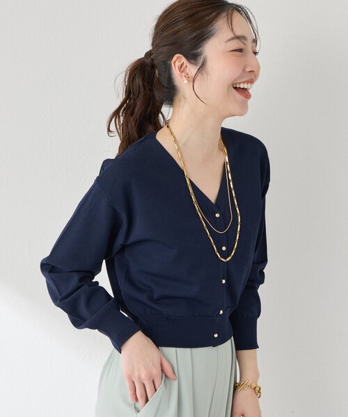 La boutique BonBon（ラブティックボンボン）の「【着回し力抜群】クールタッチUVクロップドカーディガン（カーディガン/ボレロ・レディース・ネイビー/イエロー/ピンク/ホワイト・FREE）」の14枚目の写真