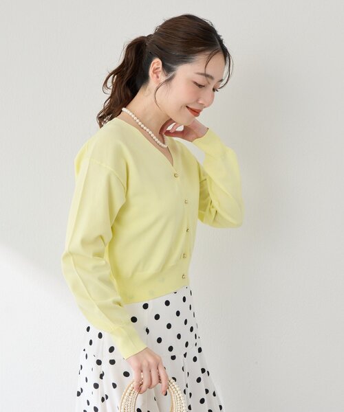 La boutique BonBon（ラブティックボンボン）の「【着回し力抜群】クールタッチUVクロップドカーディガン（カーディガン/ボレロ・レディース・ネイビー/イエロー/ピンク/ホワイト・FREE）」の20枚目の写真