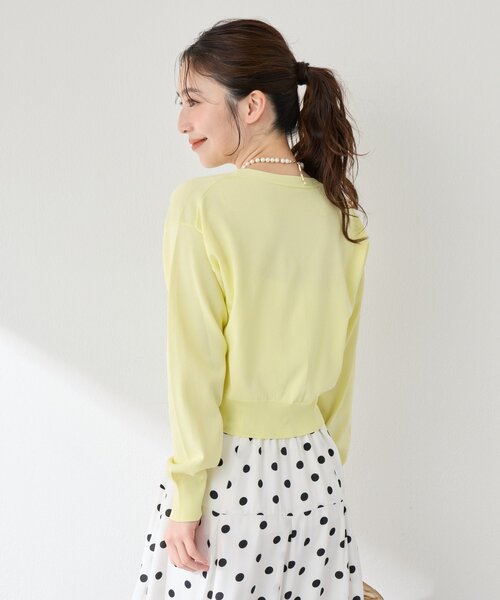 La boutique BonBon（ラブティックボンボン）の「【着回し力抜群】クールタッチUVクロップドカーディガン（カーディガン/ボレロ・レディース・ネイビー/イエロー/ピンク/ホワイト・FREE）」の21枚目の写真