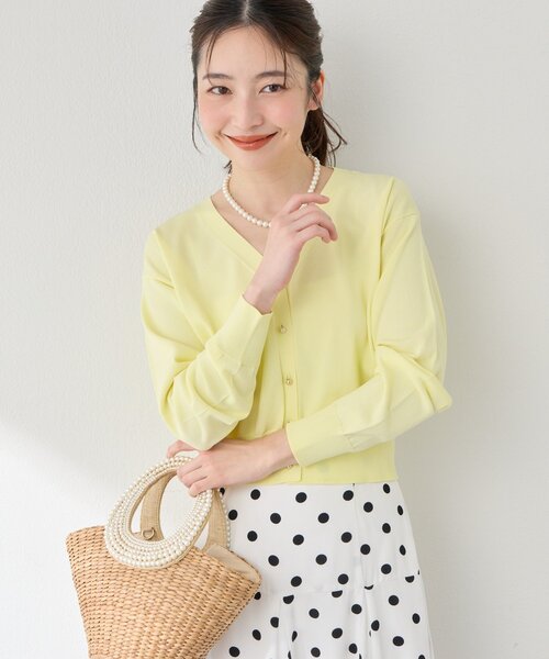 La boutique BonBon（ラブティックボンボン）の「【着回し力抜群】クールタッチUVクロップドカーディガン（カーディガン/ボレロ・レディース・ネイビー/イエロー/ピンク/ホワイト・FREE）」の22枚目の写真