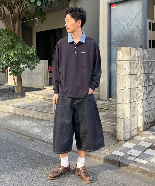 cian denim/シアンデニム】バギーワイドデニムショーツ/ハーフパンツ