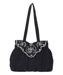 Samansa Mos2（サマンサ モスモス）の「ローズ柄スカラップ刺繍バッグ（ハンドバッグ）」