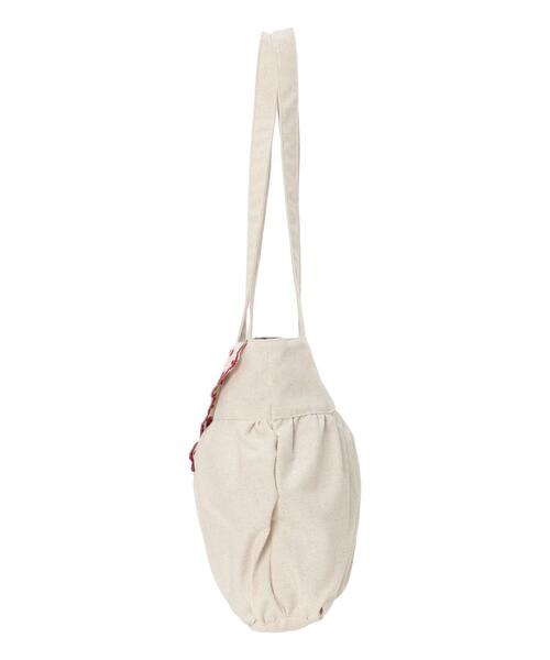 Samansa Mos2(サマンサ モスモス)の「ローズ柄スカラップ刺繍バッグ(ハンドバッグ・レディース・チャコールグレー/キナリ・F)」の5枚目の写真