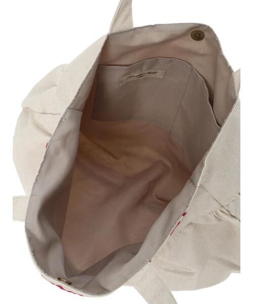 Samansa Mos2(サマンサ モスモス)の「ローズ柄スカラップ刺繍バッグ(ハンドバッグ・レディース・チャコールグレー/キナリ・F)」の8枚目の写真