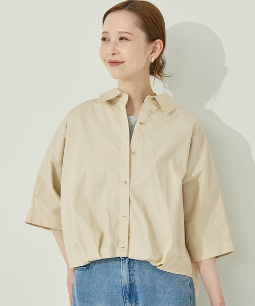 coca(coca)(コカ)の「フロントタックドルマンシャツ(シャツ/ブラウス・レディース・ベージュ/ホワイト・L/M)」の1枚目の写真