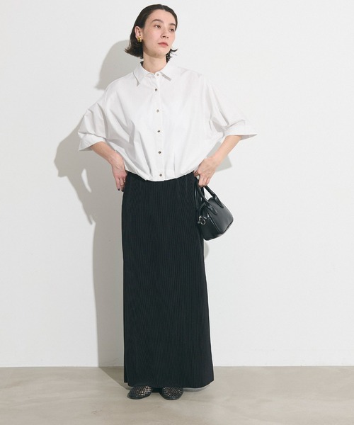 coca(coca)(コカ)の「フロントタックドルマンシャツ(シャツ/ブラウス・レディース・ベージュ/ホワイト・L/M)」の6枚目の写真