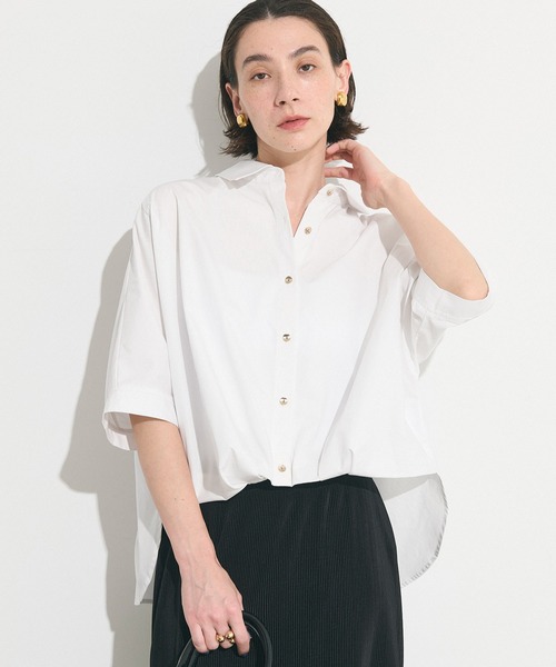coca(coca)(コカ)の「フロントタックドルマンシャツ(シャツ/ブラウス・レディース・ベージュ/ホワイト・L/M)」の8枚目の写真