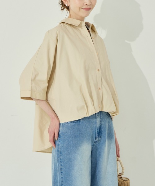 coca(coca)(コカ)の「フロントタックドルマンシャツ(シャツ/ブラウス・レディース・ベージュ/ホワイト・L/M)」の9枚目の写真