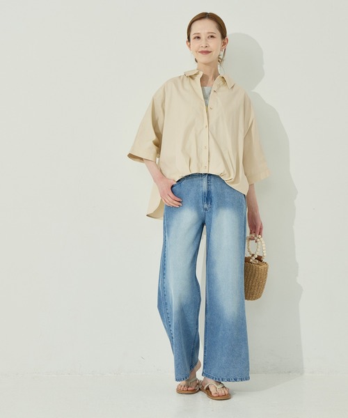 coca(coca)(コカ)の「フロントタックドルマンシャツ(シャツ/ブラウス・レディース・ベージュ/ホワイト・L/M)」の10枚目の写真