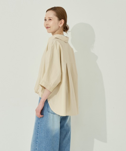 coca(coca)(コカ)の「フロントタックドルマンシャツ(シャツ/ブラウス・レディース・ベージュ/ホワイト・L/M)」の11枚目の写真