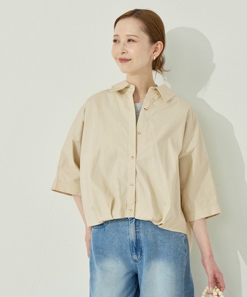 coca(coca)(コカ)の「フロントタックドルマンシャツ(シャツ/ブラウス・レディース・ベージュ/ホワイト・L/M)」の12枚目の写真