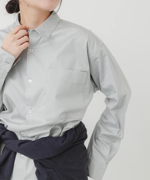 EKAL（エカル）の「cotton crispシャツ（シャツ/ブラウス・レディース・グレー/ブルー系その他/イエロー・ONE）」の11枚目の写真