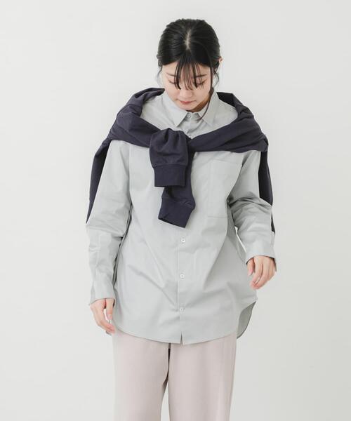 EKAL（エカル）の「cotton crispシャツ（シャツ/ブラウス・レディース・グレー/ブルー系その他/イエロー・ONE）」の12枚目の写真