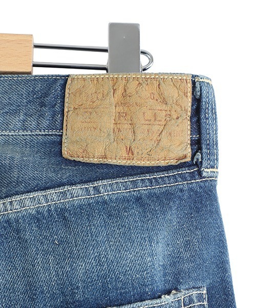 GOLD（ゴールド）の「GOLD / ゴールド：RECYCLED WASTE SUVIN COTTON YARN 11.5oz DENIM 5POCKET BAGGY PANTS VINTAGE WASHED：25B-GL42581H[MUS]（デニムパンツ・メンズ・ネイビー・XL/M/L）」の5枚目の写真