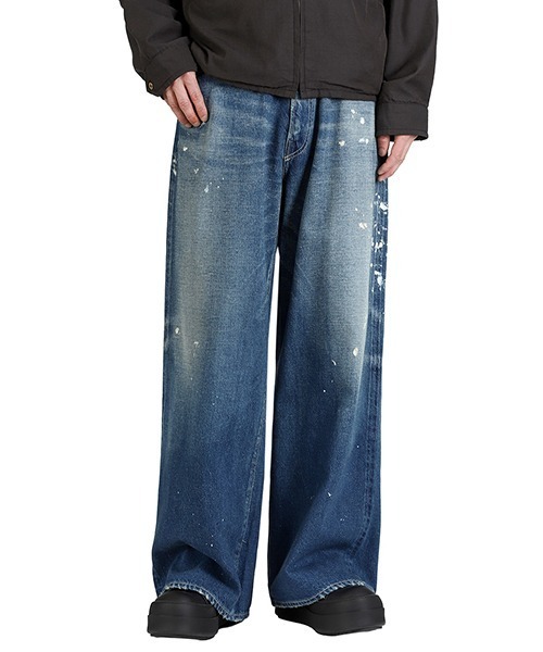 GOLD（ゴールド）の「GOLD / ゴールド：RECYCLED WASTE SUVIN COTTON YARN 11.5oz DENIM 5POCKET BAGGY PANTS VINTAGE WASHED：25B-GL42581H[MUS]（デニムパンツ・メンズ・ネイビー・XL/M/L）」の8枚目の写真