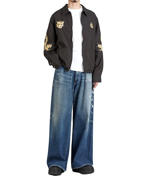 GOLD（ゴールド）の「GOLD / ゴールド：RECYCLED WASTE SUVIN COTTON YARN 11.5oz DENIM 5POCKET BAGGY PANTS VINTAGE WASHED：25B-GL42581H[MUS]（デニムパンツ・メンズ・ネイビー・XL/M/L）」の11枚目の写真
