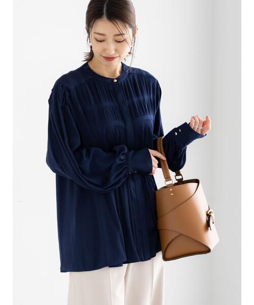 Te chichi（テチチ）の「プリーツサテンブラウス（シャツ/ブラウス・レディース・シルバーグレー/ミント/ネイビー・F）」の3枚目の写真