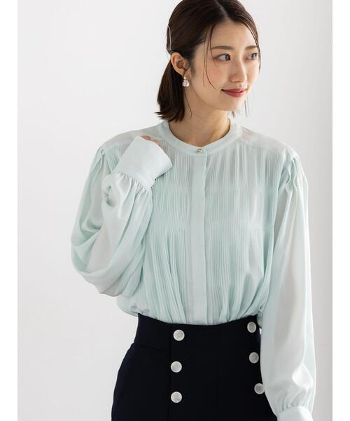 Te chichi（テチチ）の「プリーツサテンブラウス（シャツ/ブラウス・レディース・シルバーグレー/ミント/ネイビー・F）」の2枚目の写真