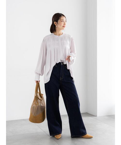 Te chichi（テチチ）の「プリーツサテンブラウス（シャツ/ブラウス・レディース・シルバーグレー/ミント/ネイビー・F）」の4枚目の写真