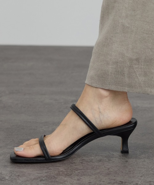 SALON adam et rope'(サロン アダム エ ロペ)の「【W S(ドゥーブル)】レザーヒールサンダル(サンダル・レディース・ダークブラウン/ブラック・37/36.5/36/37.5)」の16枚目の写真