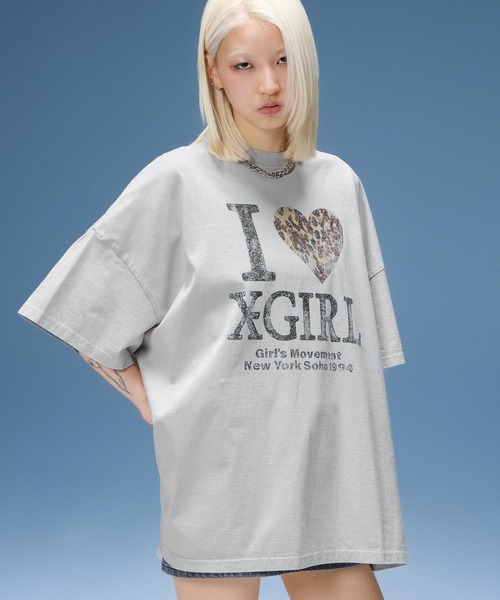【X-girl】FADED S/S BIG TEE DRESS FADED I LOVE X-GIRL S/S BIG TEE DRESS（ワンピース）｜X-girl